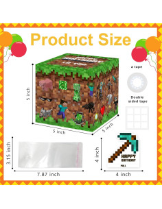 Caja de Dinero Sorpresa Azbuk 12.7x12.7 cm con 35 Bolsas 2