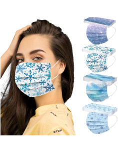 Cubierta Facial Desechable 3 Capas Copo de Nieve 50 Piezas 2