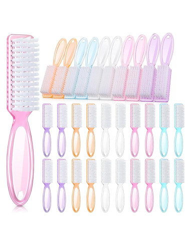 30 Cepillos Limpiadores de Uñas Patelai con Mango Antideslizante