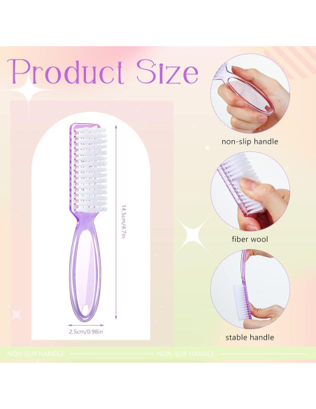 30 Cepillos Limpiadores de Uñas Patelai con Mango Antideslizante