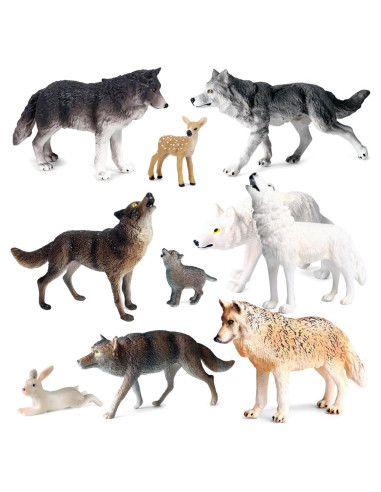 Juego de Figuras de Animales Lobos 10pcs Educativo para Niños