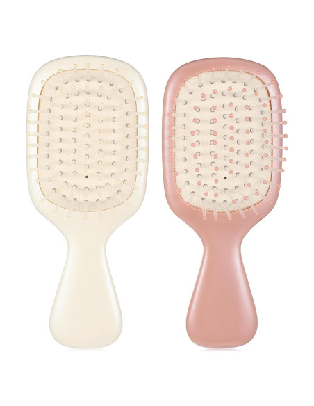 Paquete de 2 Mini Cepillos de Cabello YBEATY Viaje 15x6.5 cm