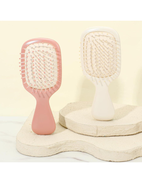Paquete de 2 Mini Cepillos de Cabello YBEATY Viaje 15x6.5 cm