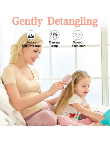 Paquete de 2 Mini Cepillos de Cabello YBEATY Viaje 15x6.5 cm