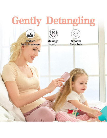 Paquete de 2 Mini Cepillos de Cabello YBEATY Viaje 15x6.5 cm