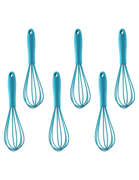 Juego de 6 Batidores de Silicona LZDGZZ - Mini Batidores Azul