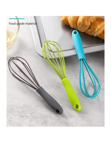 Juego de 6 Batidores de Silicona LZDGZZ - Mini Batidores Azul