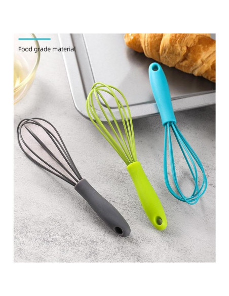 Juego de 6 Batidores de Silicona LZDGZZ - Mini Batidores Azul