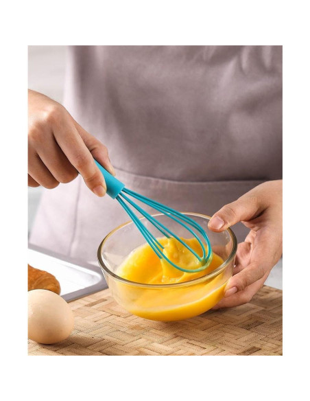 Juego de 6 Batidores de Silicona LZDGZZ - Mini Batidores Azul
