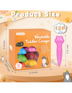 Crayones Triangulares Lavables Netholid 12 Colores No Tóxicos 2