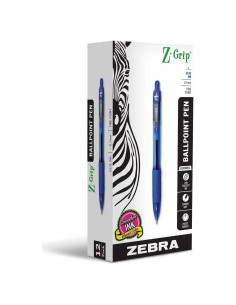 Bolígrafo retráctil Zebra Pen Z-Grip azul 0.7mm, paquete 12