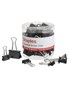 Grapas de Carpeta Staples, 60 Piezas, 10 Medianas y 50 Pequeñas