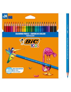 Lápices de Colorear BIC Kids Tropicolors - Estuche 24 Colores