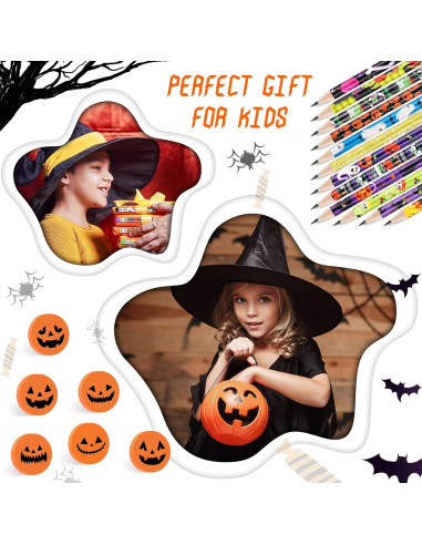Conjunto de Lápices y Borradores de Halloween Yexiya 48 Piezas