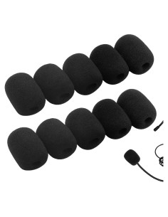 30 Filtros de Micrófono de Solapa Espuma Negra - Higiene y Calidad