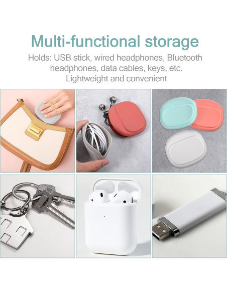 6 Organizador de Auriculares Silicona YBEATY Colorido Mini