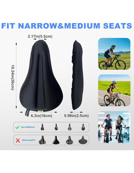 Cojín de Asiento de Bicicleta ZHUOXUN Gel 27x17cm Unisex