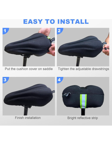 Cojín de Asiento de Bicicleta ZHUOXUN Gel 27x17cm Unisex