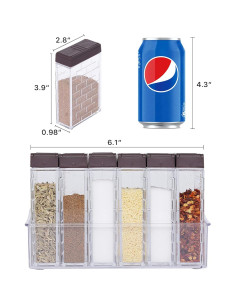 Saleros y Pimenteros Uralfa Mini 6 Piezas Plástico Marrón 2