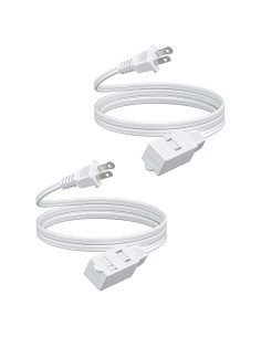 Cable de Extensión DEWENWILS 1.83m 3 Salidas Blanco Paquete de 2