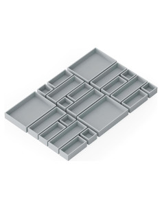 Set de Cajas Organizadoras de Cajón SpaceAid 21 Piezas Bambú Gris