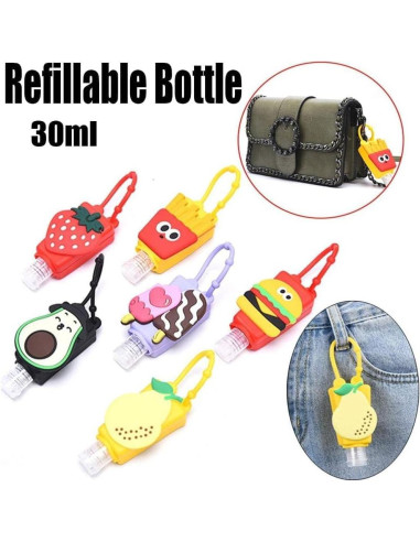 Botella de Viaje Galepromot Fresa Roja 50ml Silicona Recargable