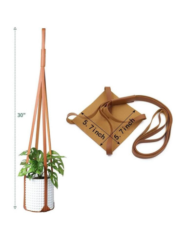 Soportes Colgantes para Plantas Sdjdhej 2 Pcs Cuero PU Marrón