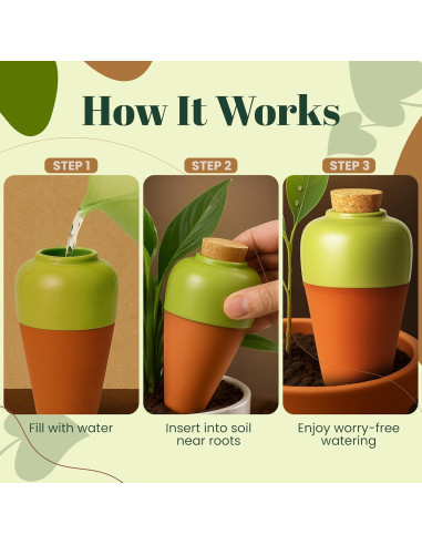 Insertos de Autorriego de Terracota Cozy Chrysalis - Juego de 4