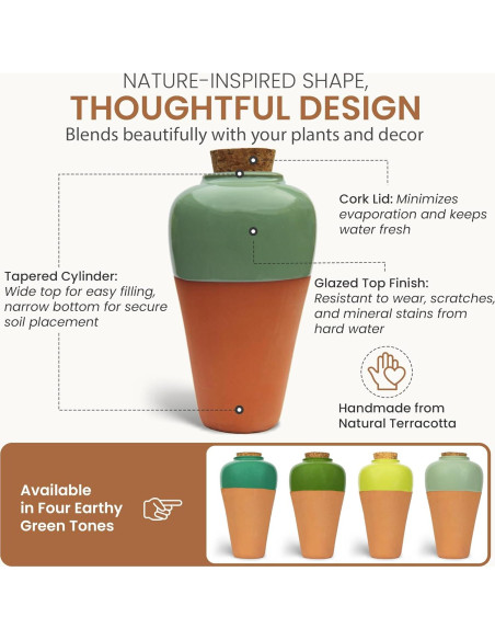 Insertos de Autorriego de Terracota Cozy Chrysalis - Juego de 4