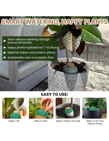 Insertos de Autorriego de Terracota Cozy Chrysalis - Juego de 4