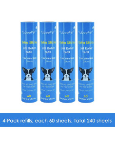 Recargas de Rodillo de Pelusa YabeePet 4 Rollos 240 Hojas 2