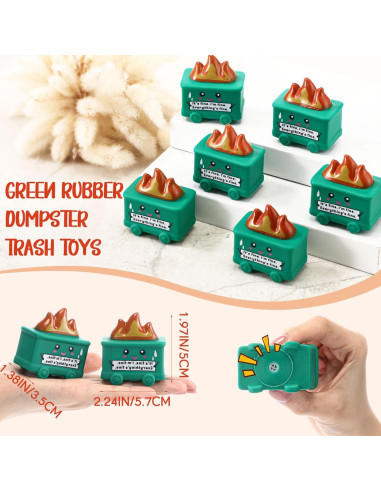 25 Juguetes Antiestrés Basurero JellyArch Verde 5.7cm