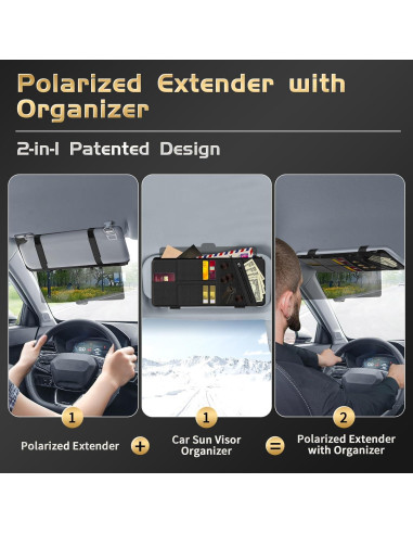 Extensor de Visera Solar Polarizada PJLJY con Organizador