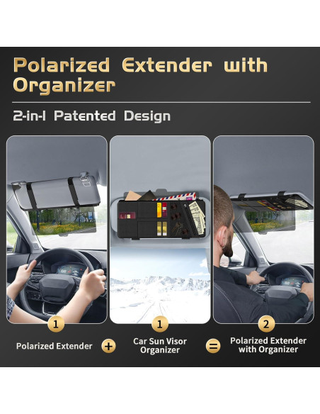 Extensor de Visera Solar Polarizada PJLJY con Organizador