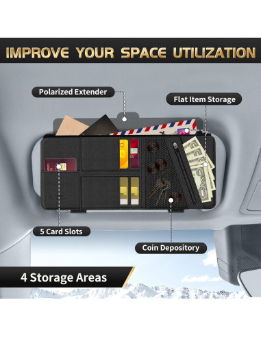 Extensor de Visera Solar Polarizada PJLJY con Organizador
