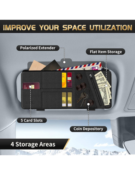Extensor de Visera Solar Polarizada PJLJY con Organizador