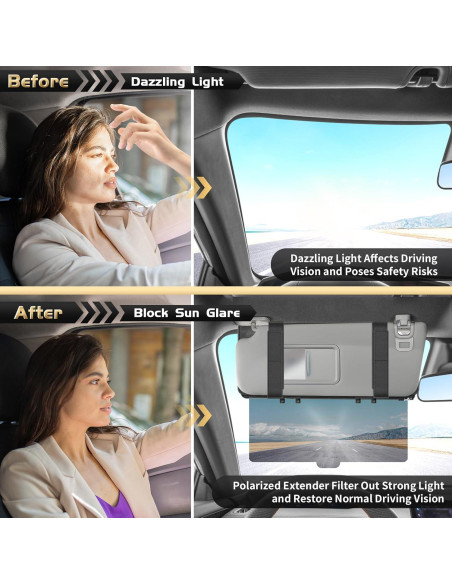 Extensor de Visera Solar Polarizada PJLJY con Organizador