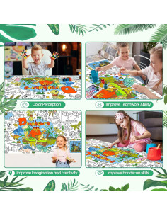 Mantel DDMY Gigante para Colorear Dinosaurios 182 x 90 cm 2