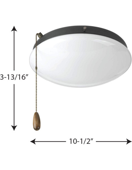 Kit de Luz para Ventilador de Techo Progress Lighting 2-Luz Grafito