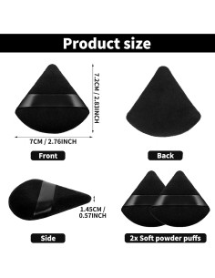 Esponjas de Maquillaje Triangulares Sibba 2 Piezas Terciopelo 2