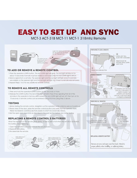 Control Remoto de Garaje ASONPAO MCT-3 Compatible LD033
