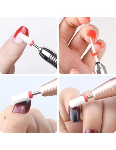 10 Piezas Brocas de Uñas Cerámica Homeet para Manicura