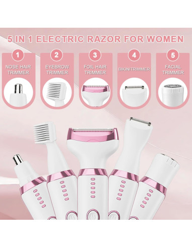 Afeitadora eléctrica 5 en 1 SIDHGN para mujeres - Indolora