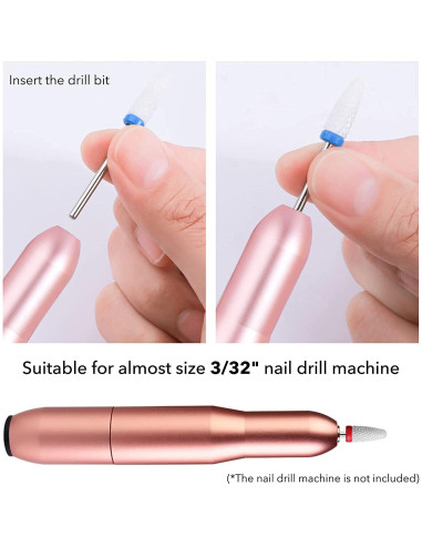 10 Piezas Brocas de Uñas Cerámica Homeet para Manicura