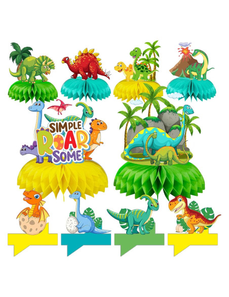 Centros de Mesa de Dinosaurio Jamonxi 10 Piezas para Cumpleaños