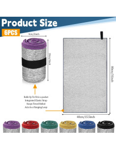 6 Toallas de Microfibra DIVINA VITAE 40x80cm Secado Rápido 2