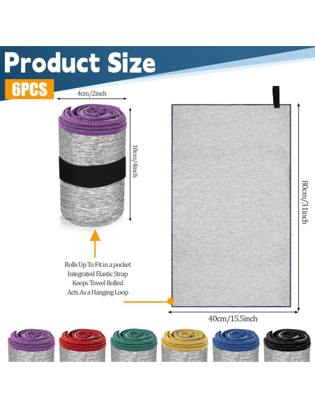 6 Toallas de Microfibra DIVINA VITAE 40x80cm Secado Rápido