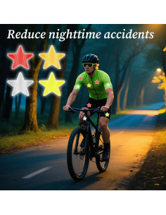 40 Calcomanías Reflectantes Estrella FdcLixuvol 6 cm Alta Visibilidad 2