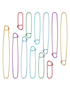 12 Sujetadores de Puntos de Tejido Larrel - 6 Tamaños Coloridos