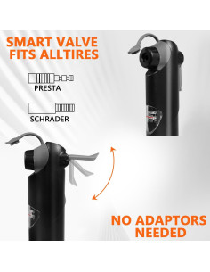 Mini bomba de bicicleta eooezj con manómetro 100 PSI 2